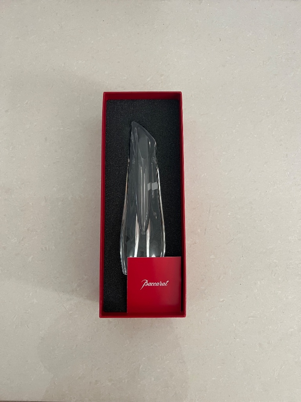 BRAND NEW Baccarat Crystal Triangle Glass Decorative Sculpture Vase